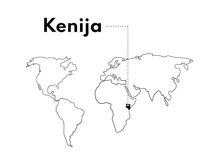 Kenijas kafijas izcelsmes karte